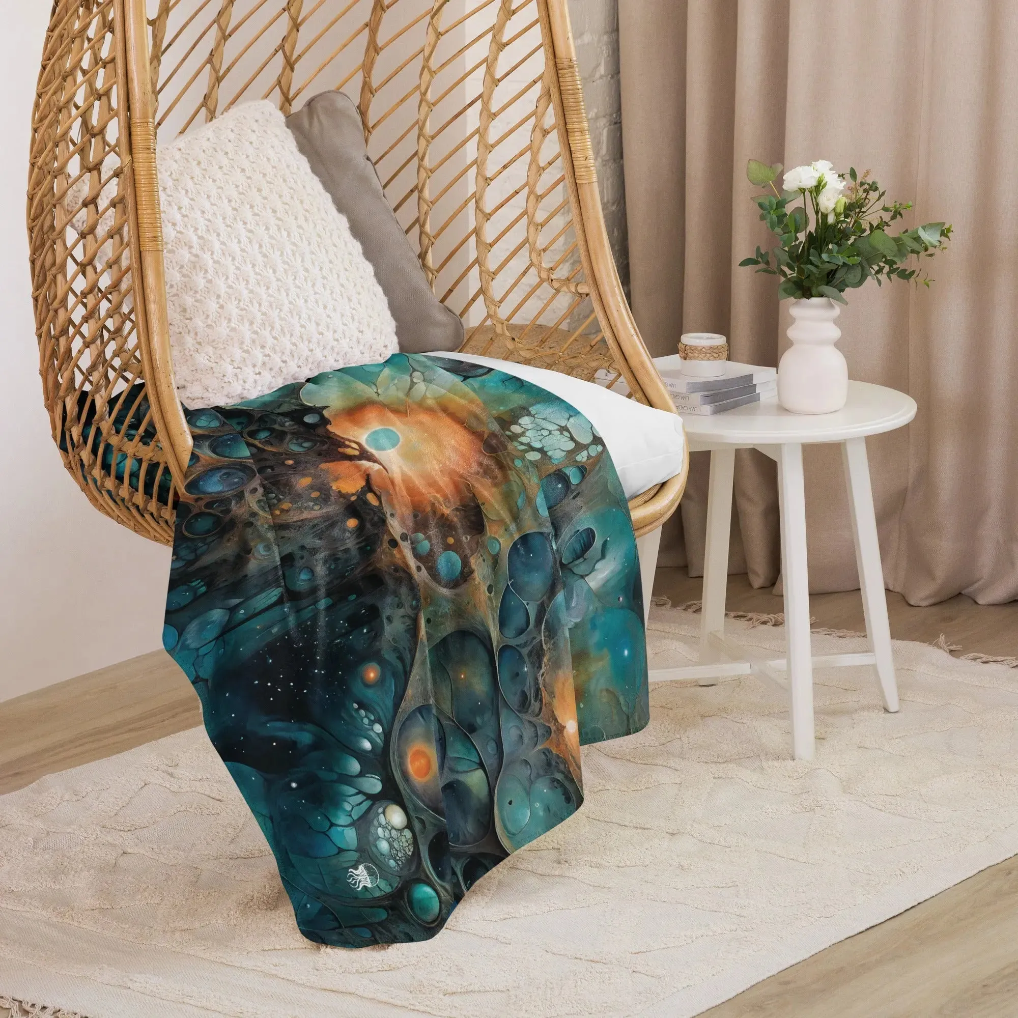 Chthonic Echoes Warm Sherpa Blanket