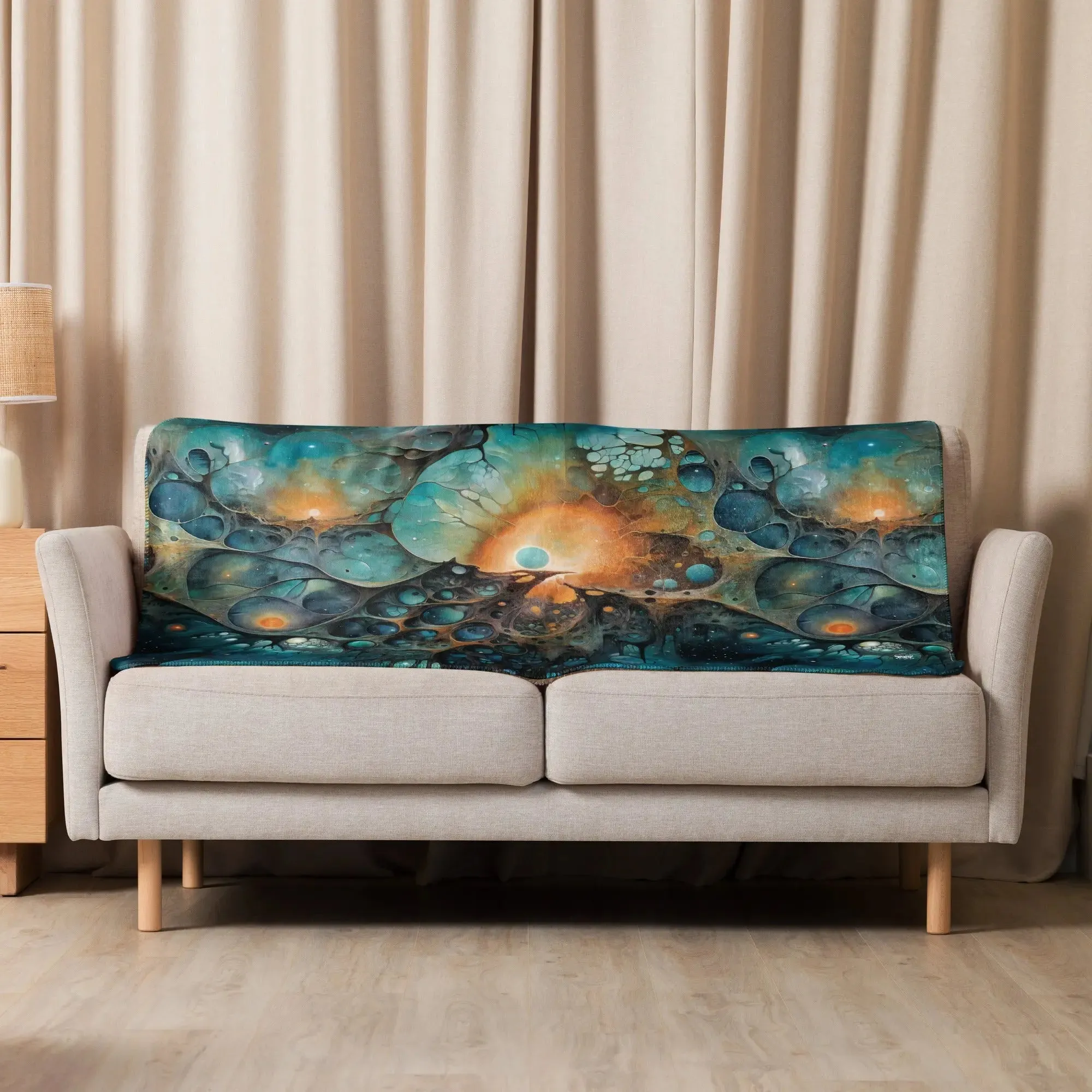 Chthonic Echoes Warm Sherpa Blanket
