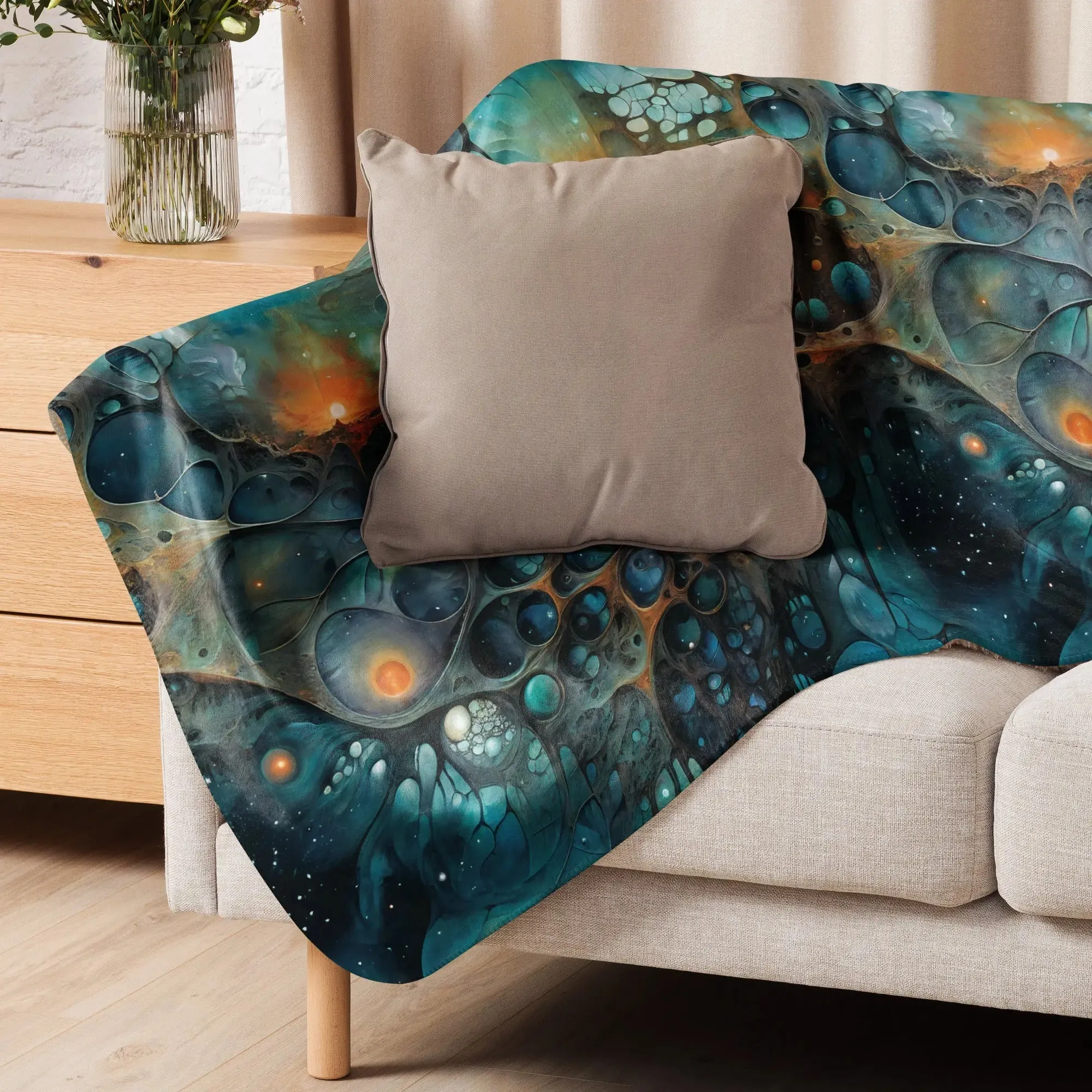 Chthonic Echoes Warm Sherpa Blanket