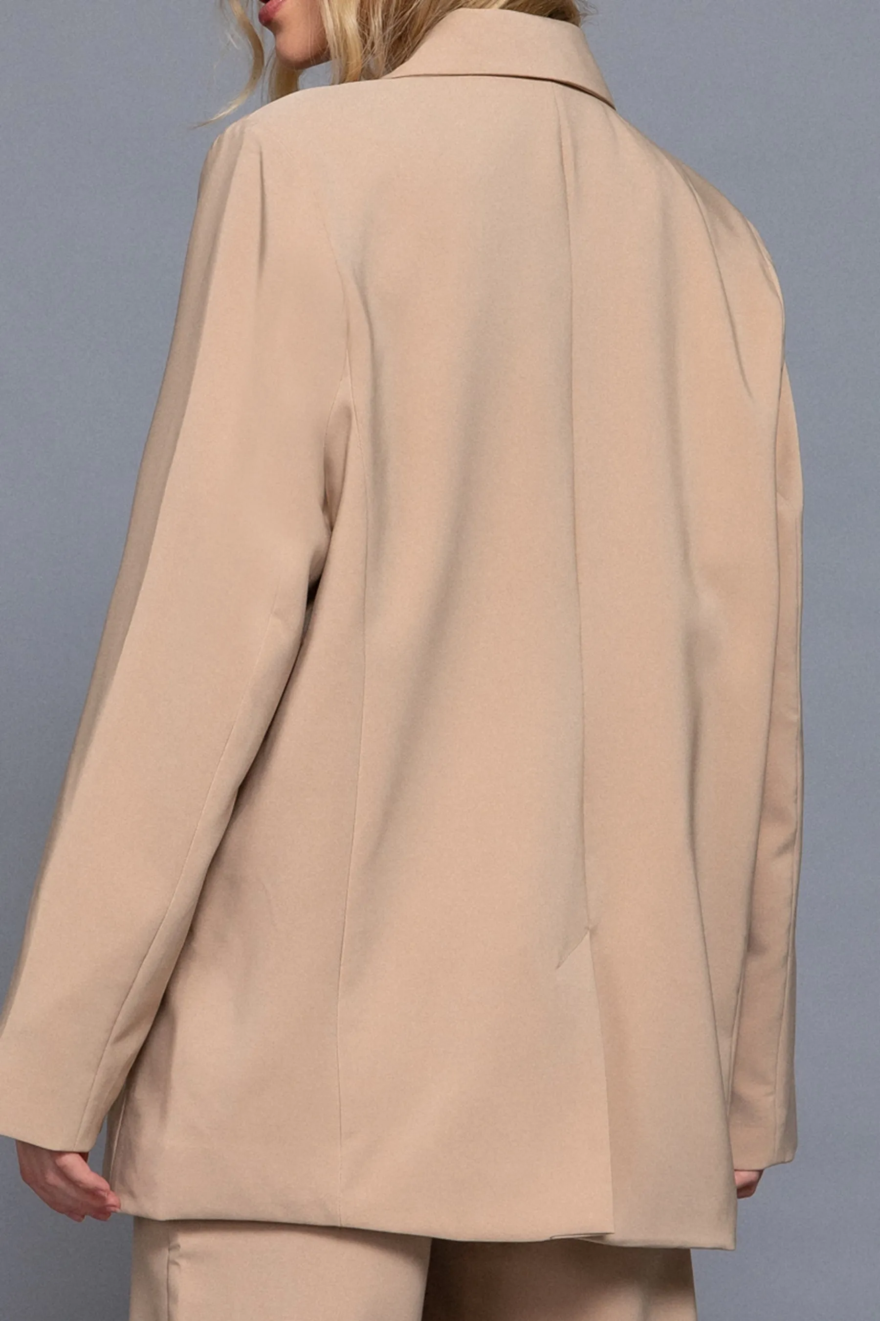 Classic Notched Collar Blazer Long Sleeve, Button Front Stretchy Fit ZJ14215C28 $16Each