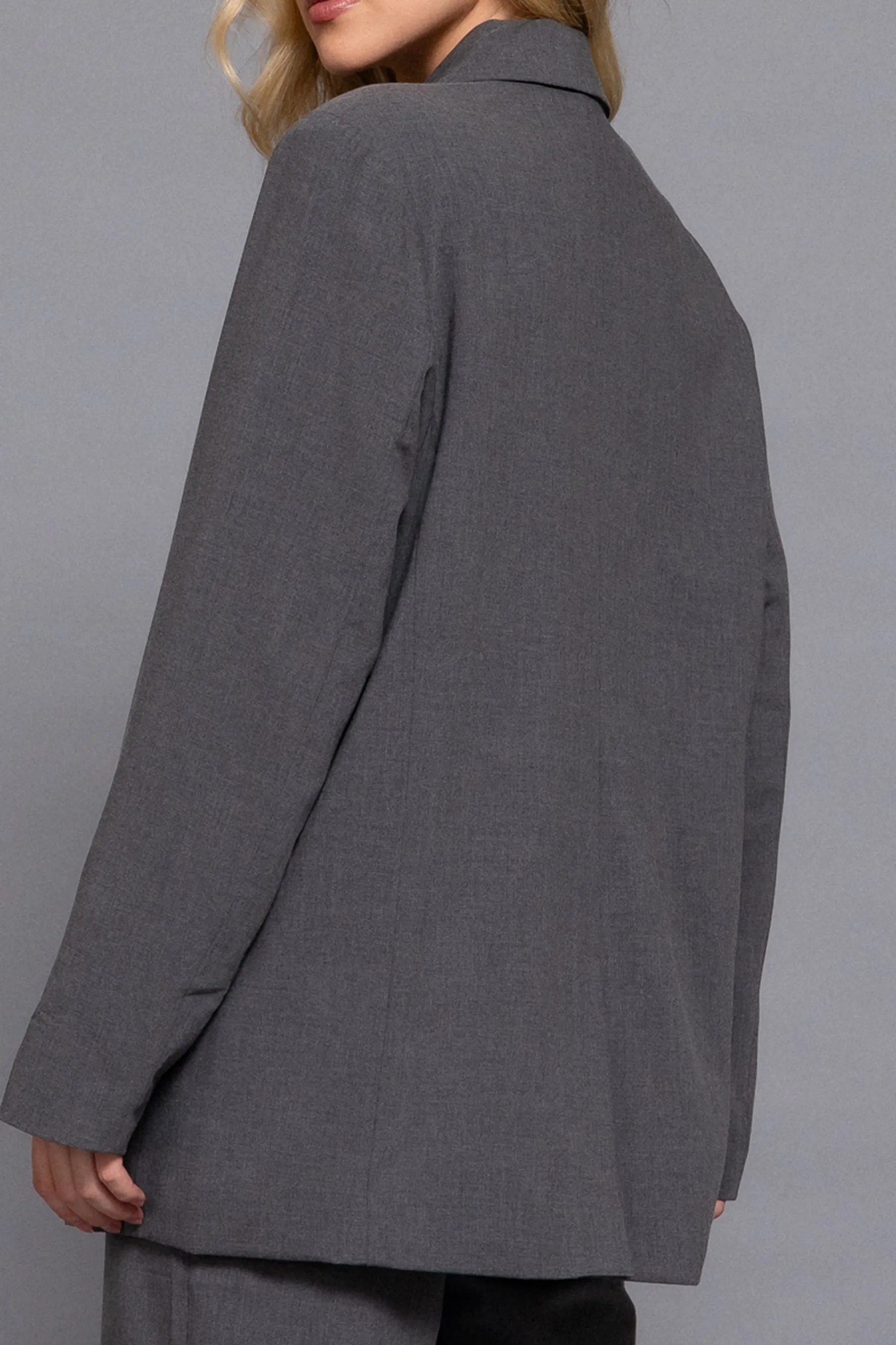 Classic Notched Collar Blazer Long Sleeve, Button Front Stretchy Fit ZJ14215C28 $16Each