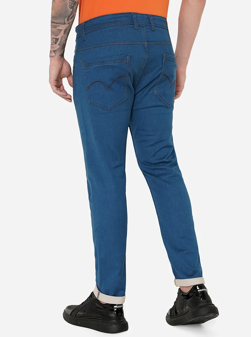 Cloud Blue Washed Rider Fit Jeans | JadeBlue