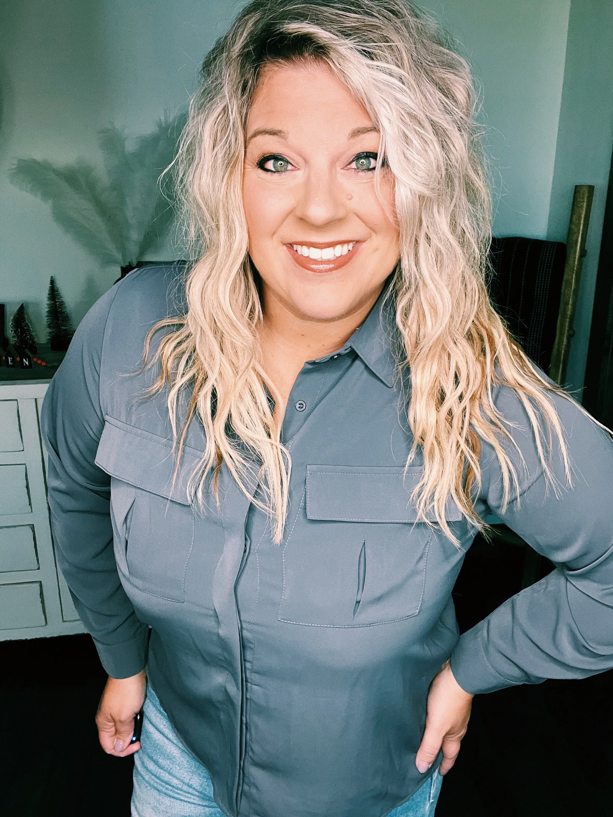 Collared Button Front Blouses