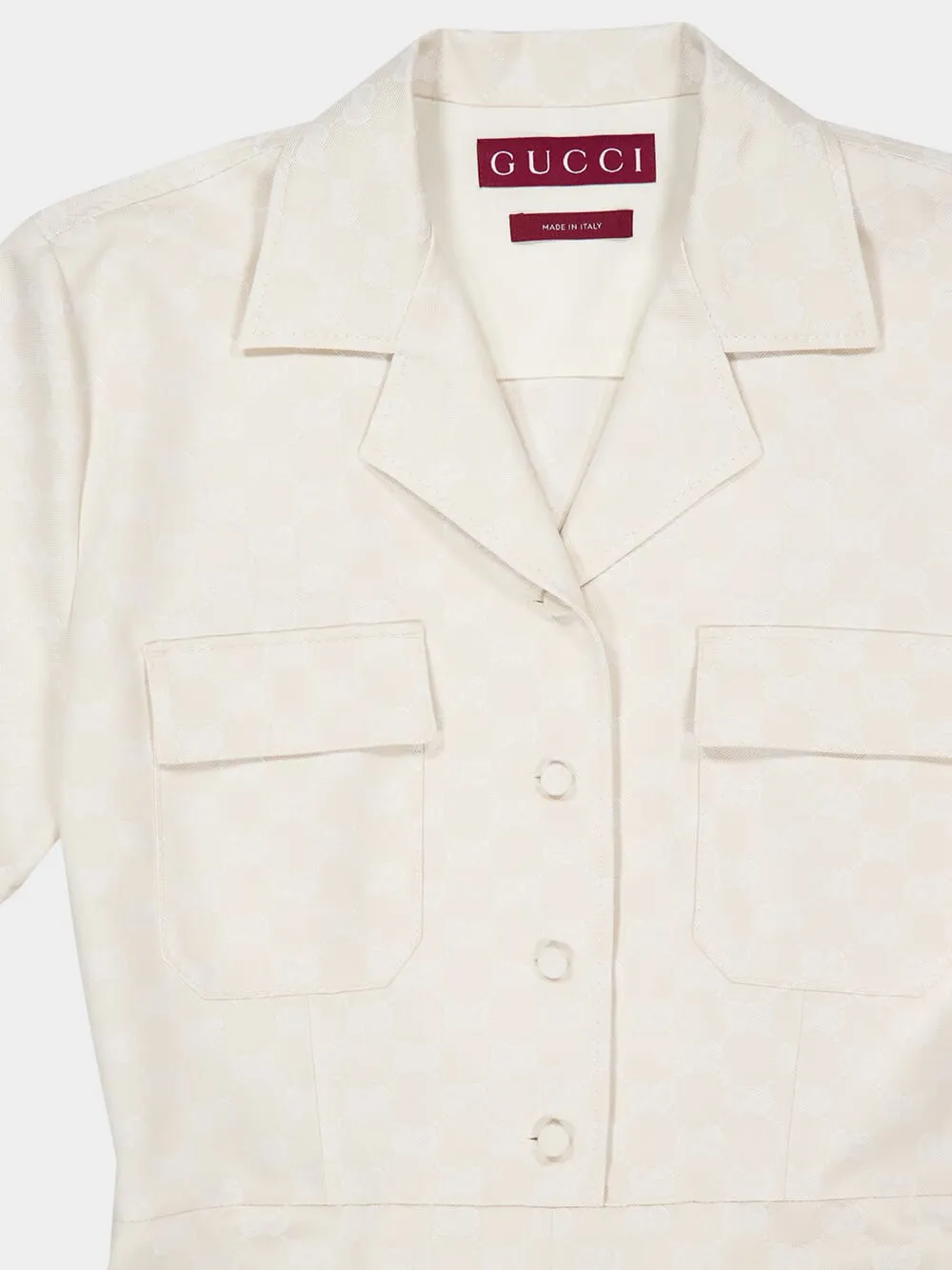 Cream Playsuit Gabardine GG Cotton