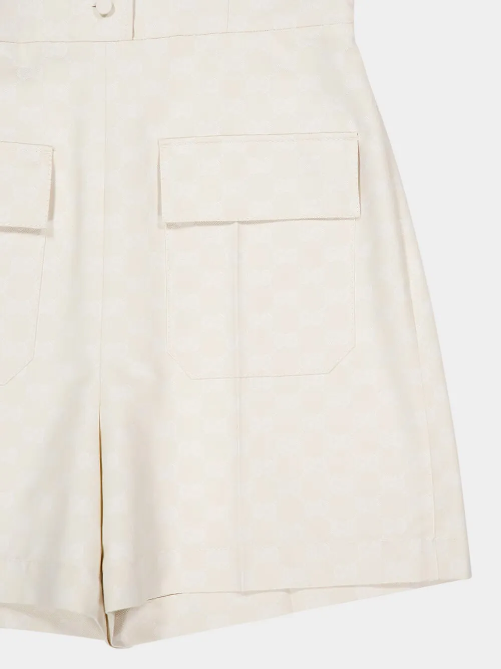 Cream Playsuit Gabardine GG Cotton