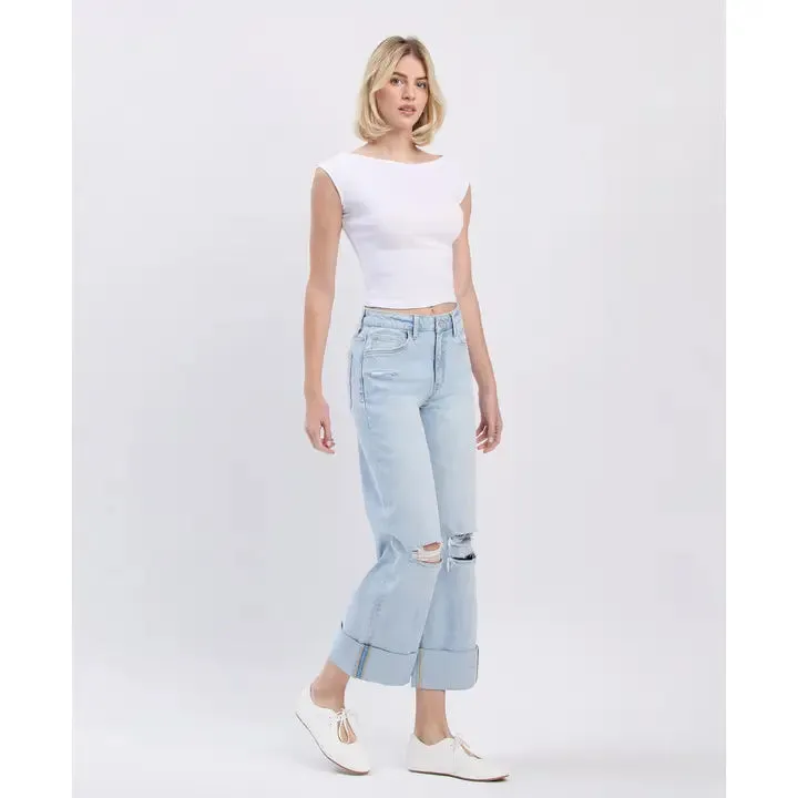 Cuffed & Carefree Wide Leg Jeans