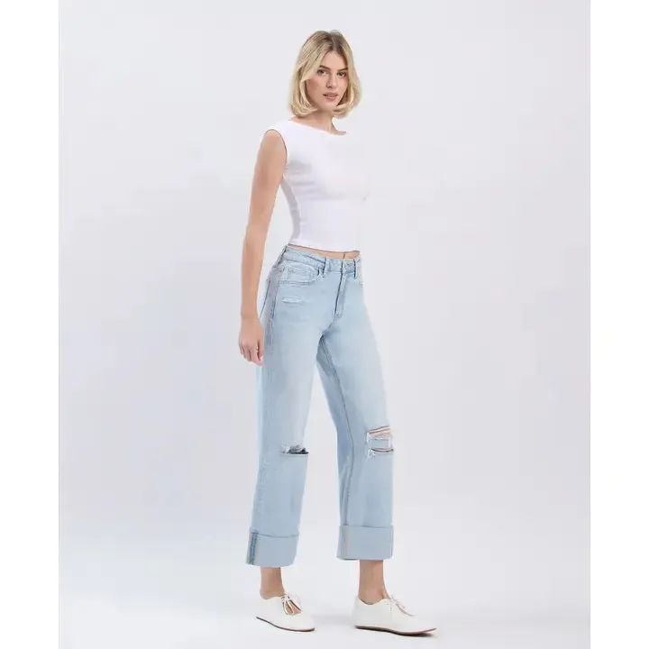 Cuffed & Carefree Wide Leg Jeans