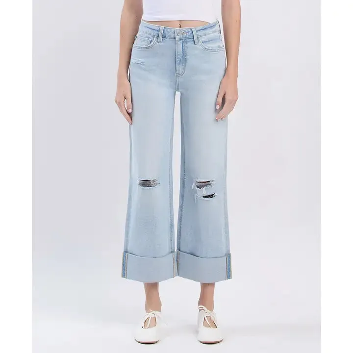 Cuffed & Carefree Wide Leg Jeans