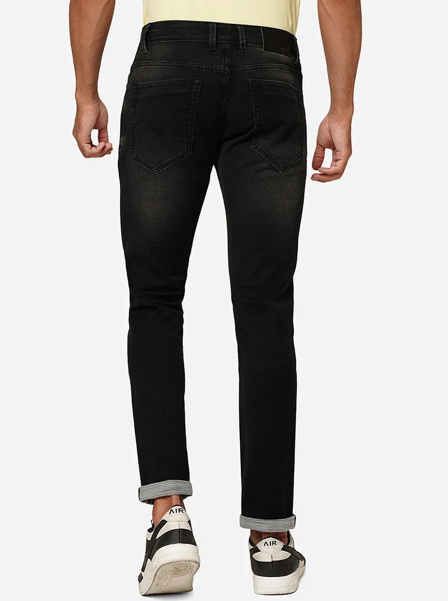 Dark Grey Washed Slim Fit Jeans | JadeBlue