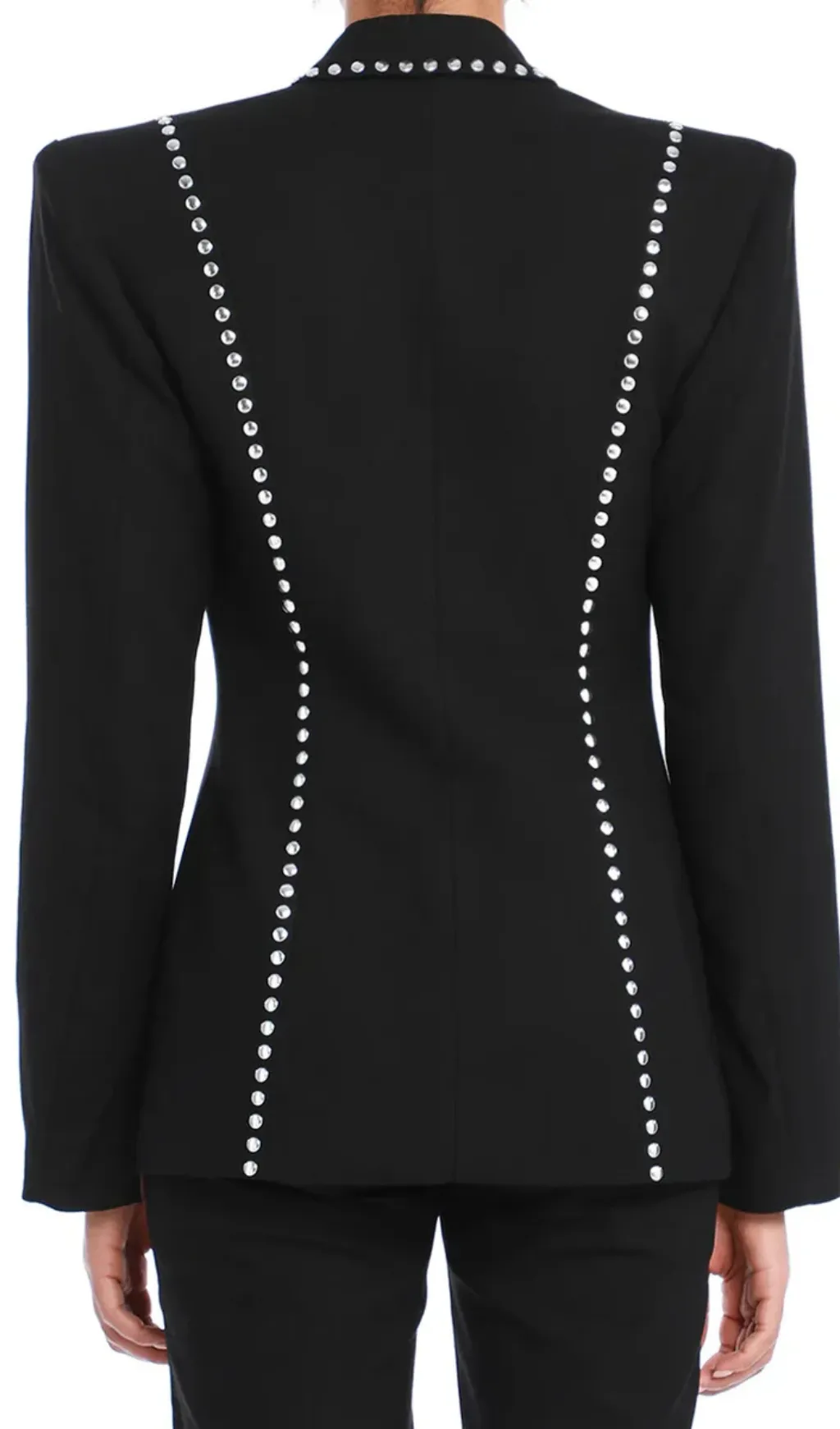 DEBORAH BLACK SCARF-DETAILED WOOL CREPE BLAZER SET