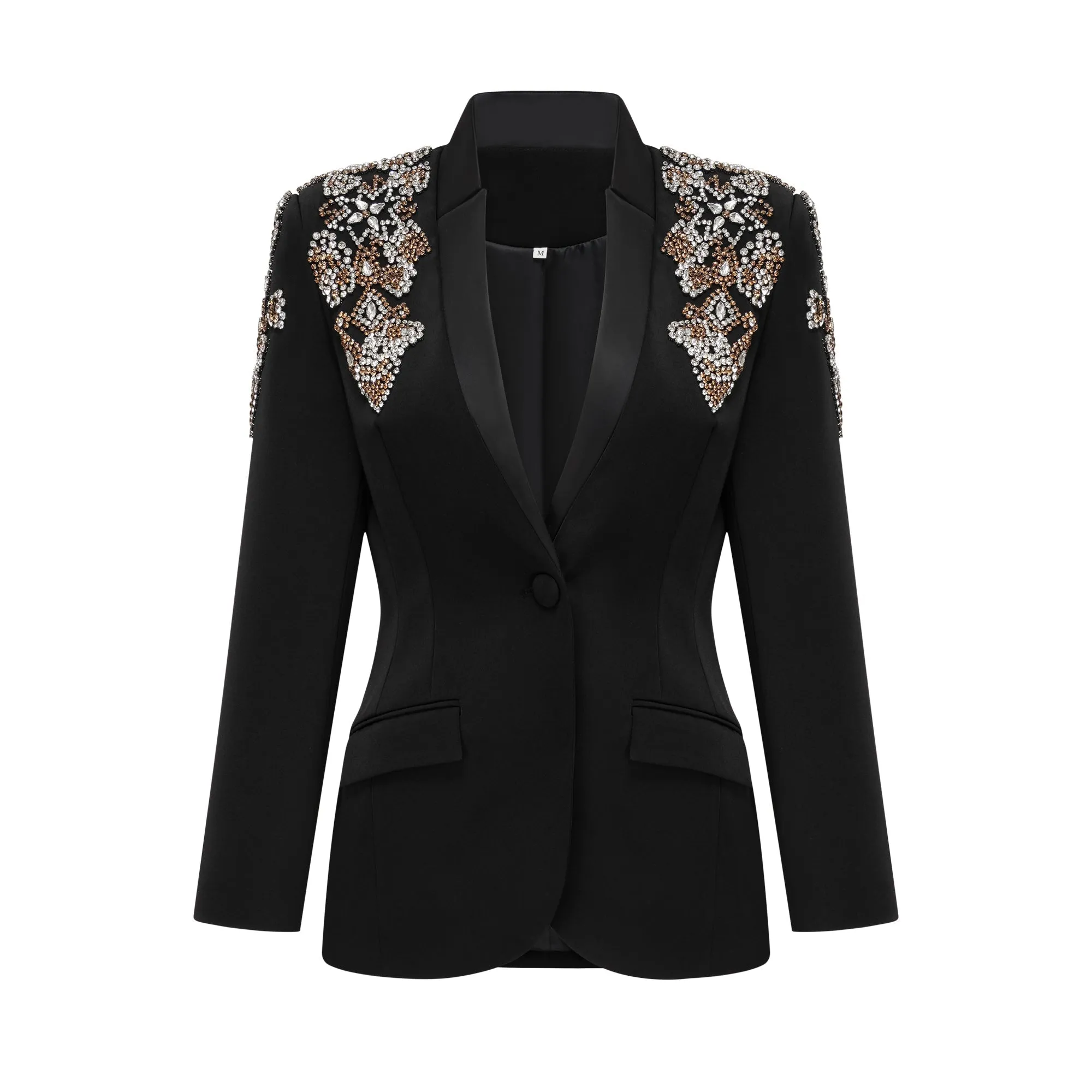 Delphine black embellished jacket & trousers matching set