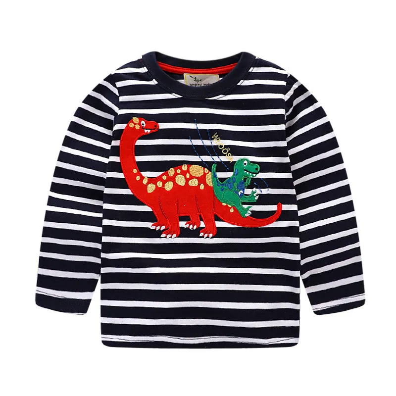 Dino boy stripe tee