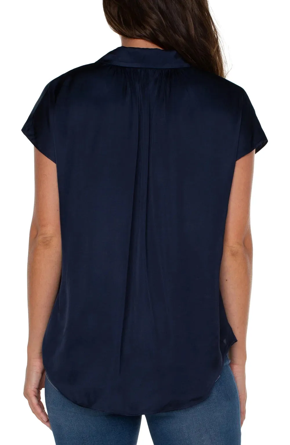 Dolman Sleeve Blouse with Collar