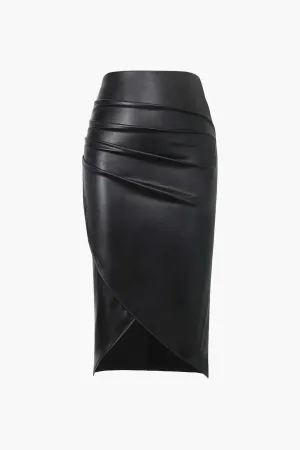 Dorothy - Refined Wrap Ruched Design Woman's Midi Skirt