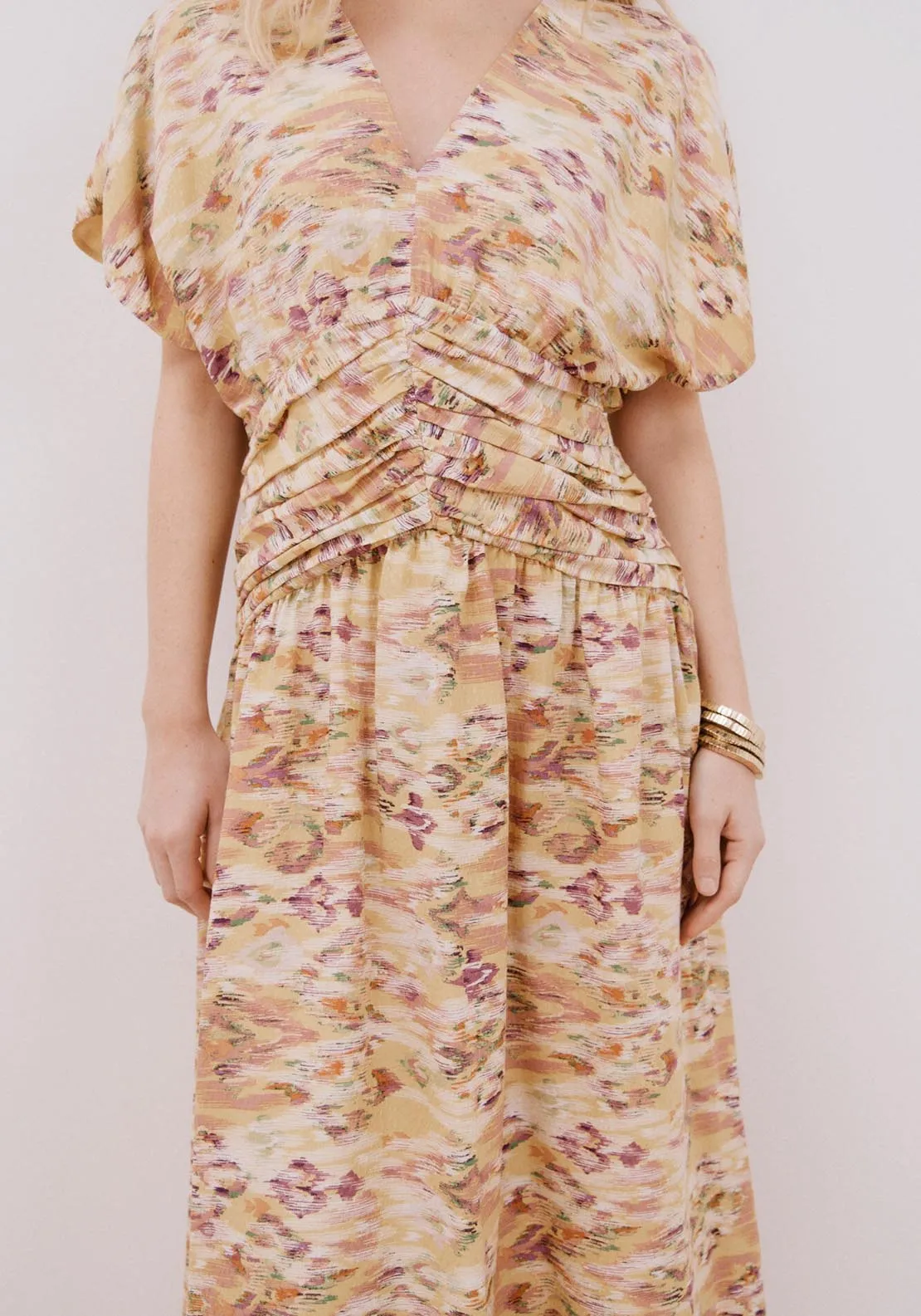 Draped Midi Dress - Multicoloured
