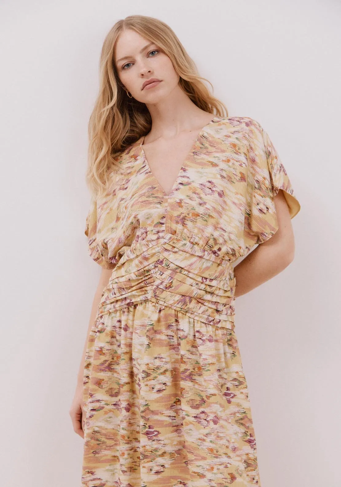 Draped Midi Dress - Multicoloured