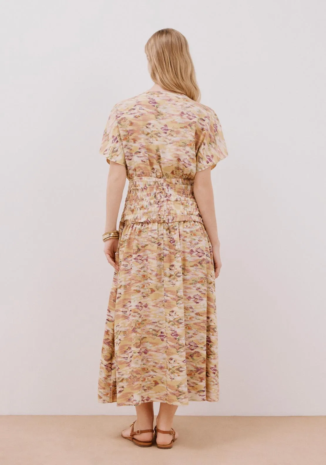 Draped Midi Dress - Multicoloured