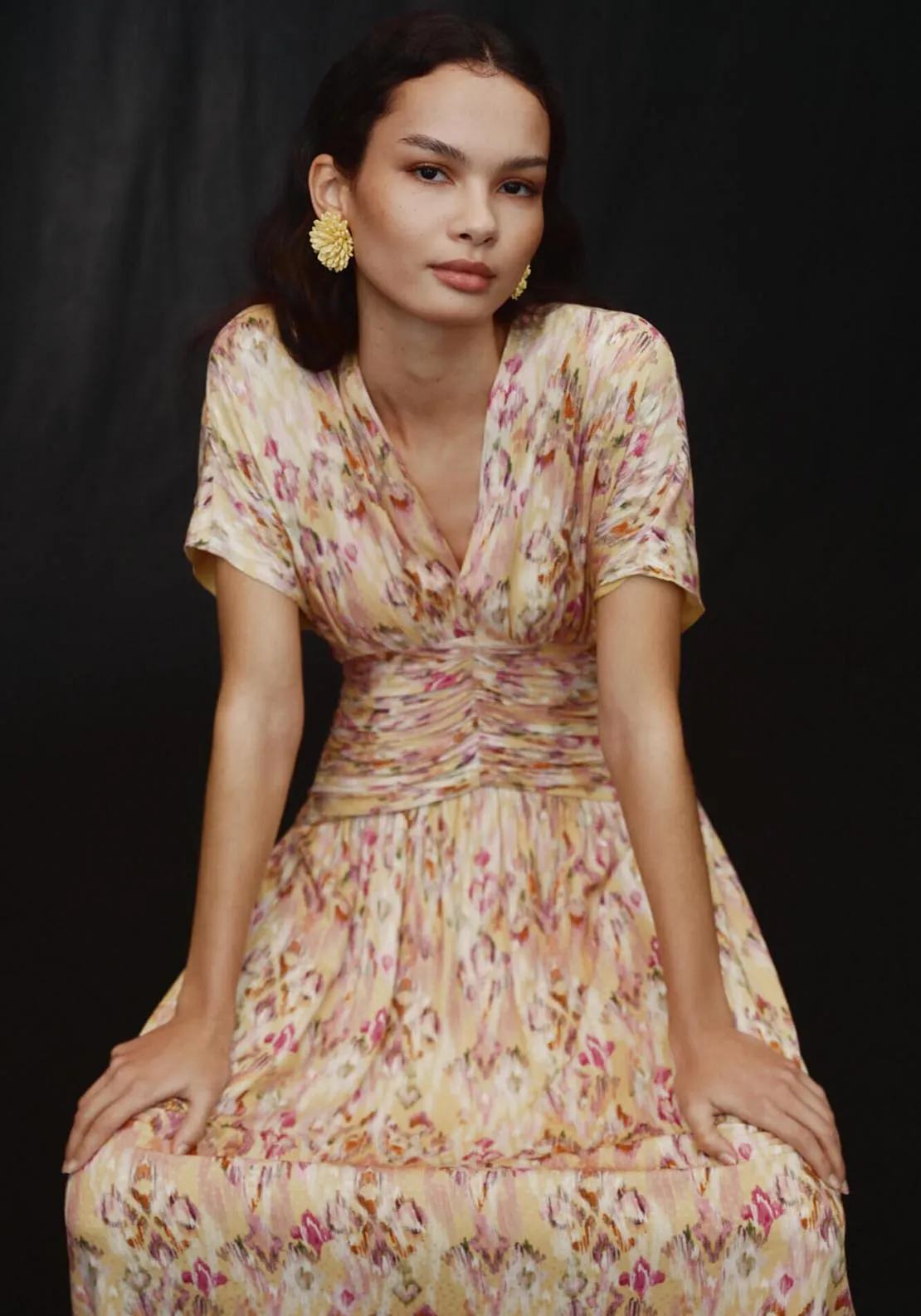 Draped Midi Dress - Multicoloured