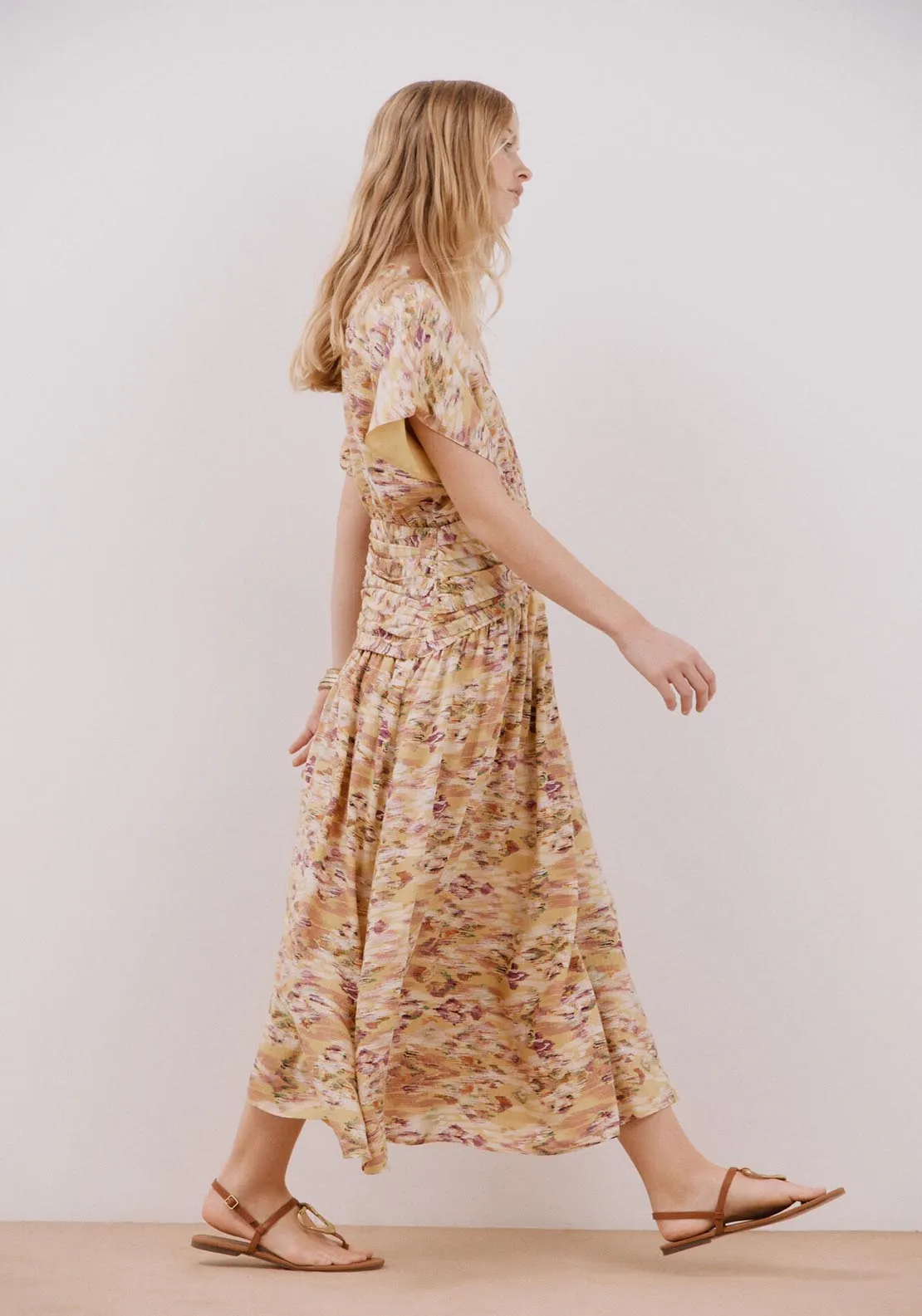 Draped Midi Dress - Multicoloured