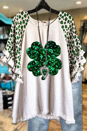 Elegant Contrast St. Patrick's Day Blouse