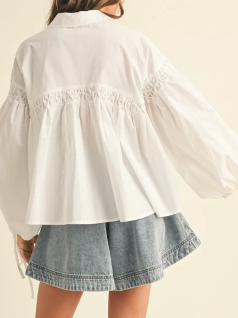 Eloise Detailed Button Down Blouse