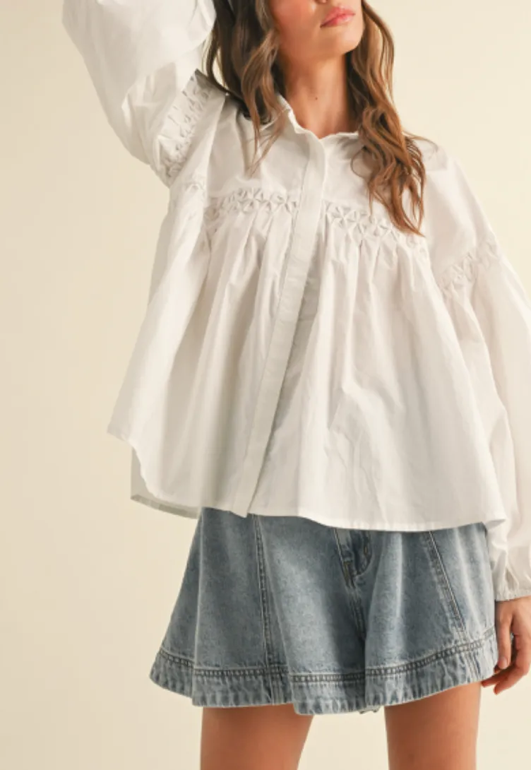 Eloise Detailed Button Down Blouse