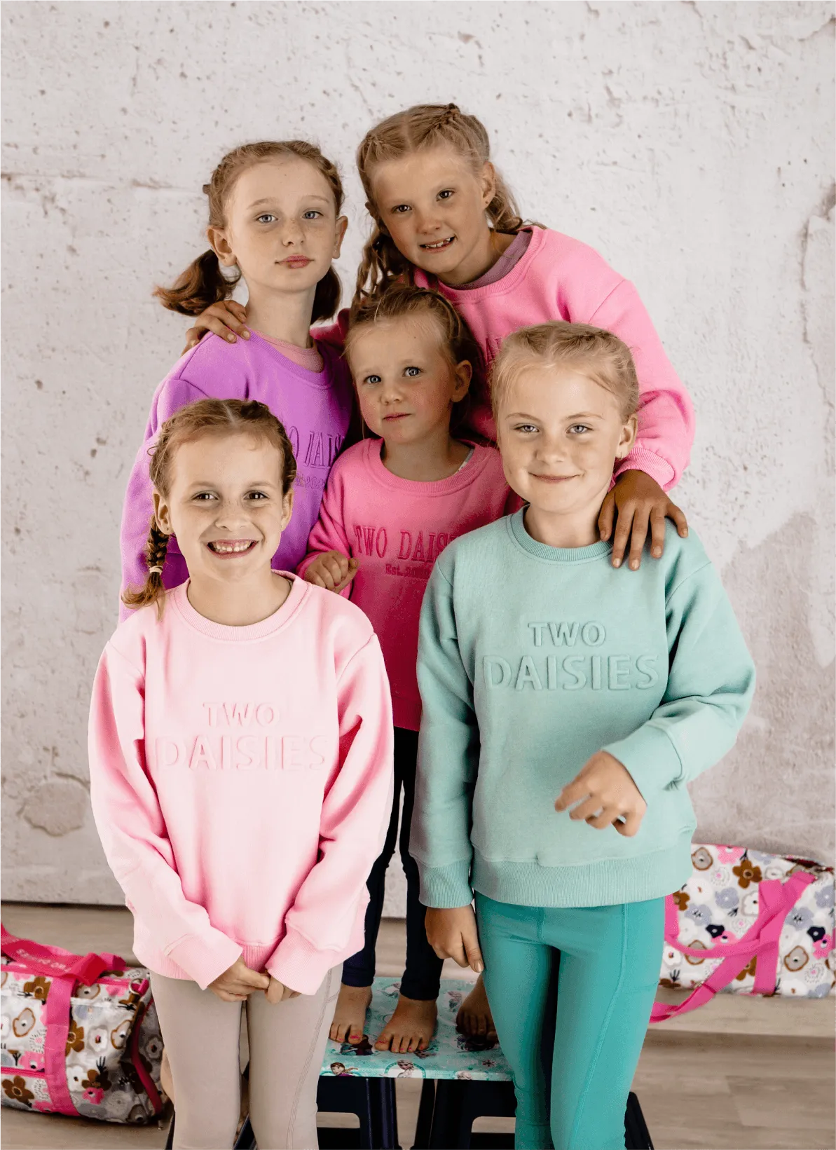 Embossed Girls Sweater - Baby Pink