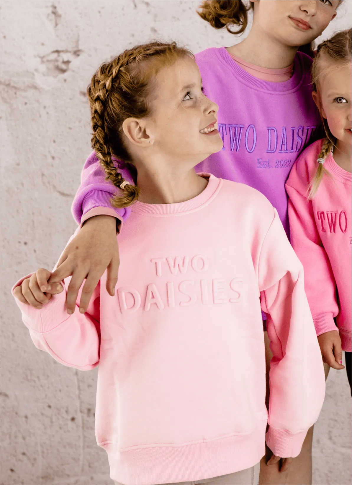 Embossed Girls Sweater - Baby Pink