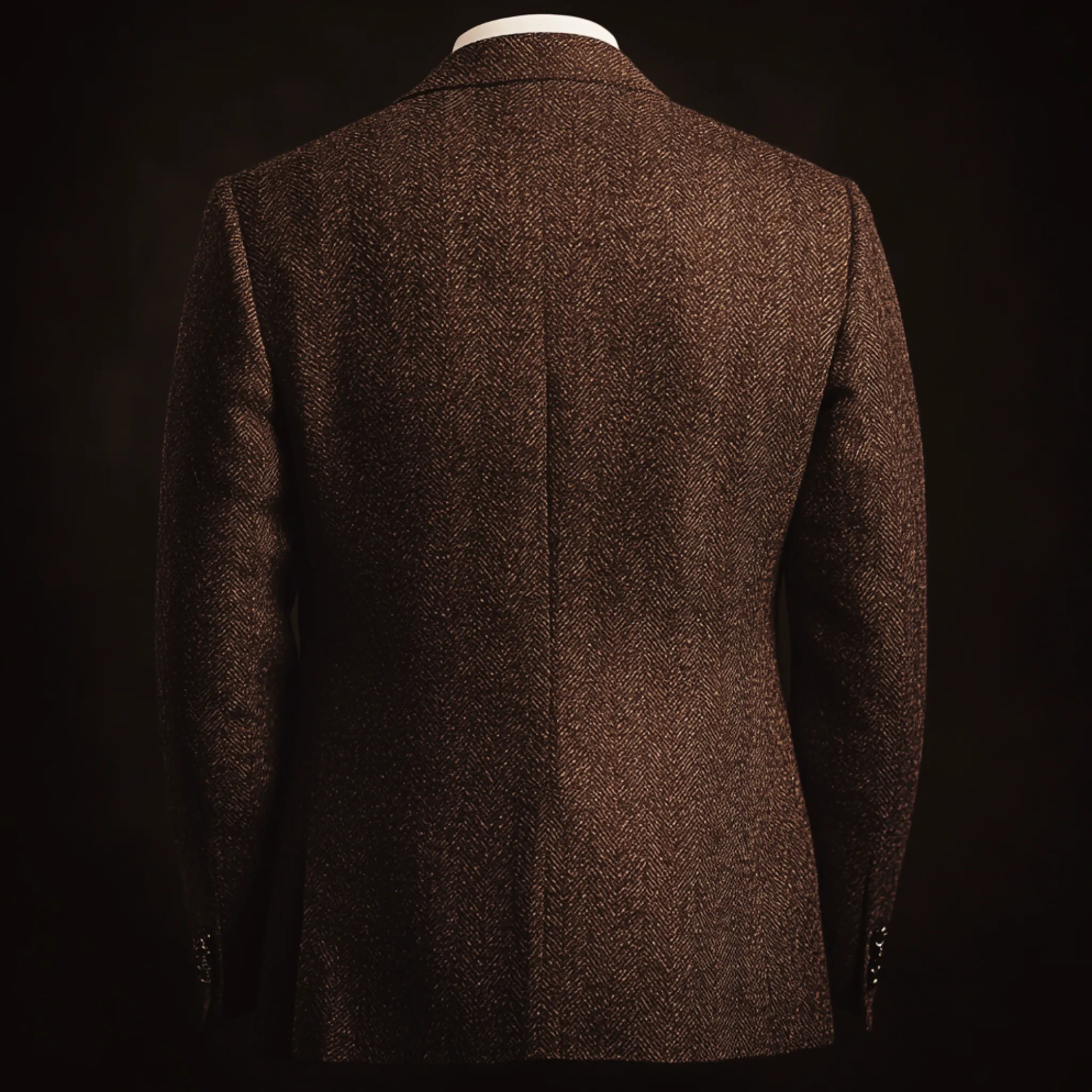 ESPRESSO MAGNATE HERRINGBONE WOOL TWEED BLAZER
