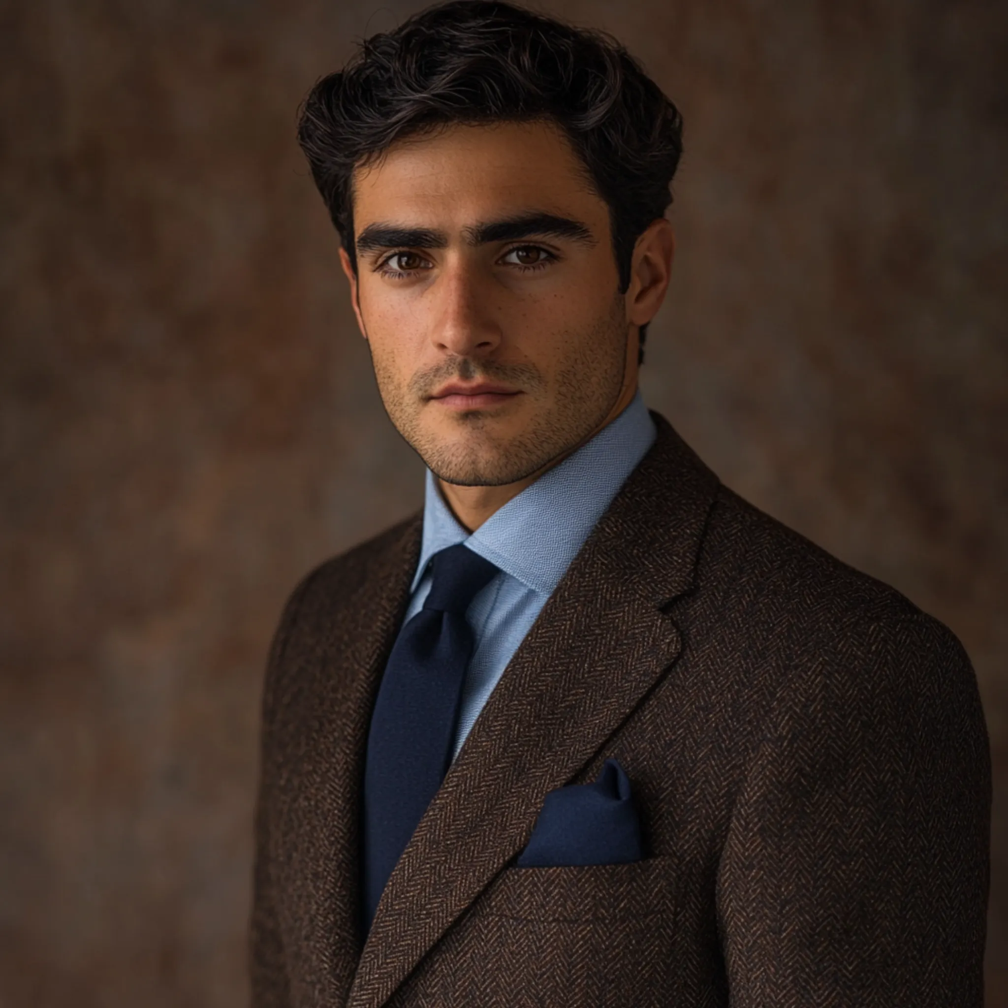 ESPRESSO MAGNATE HERRINGBONE WOOL TWEED BLAZER