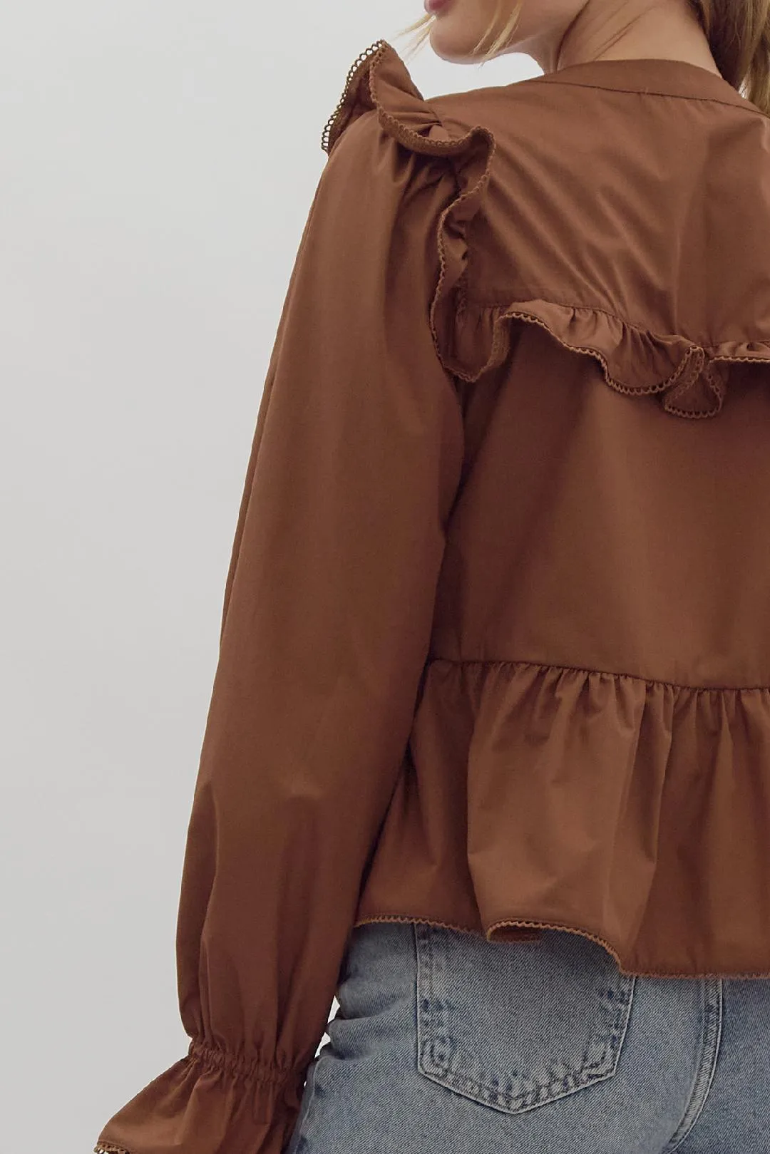 Espresso Ruffle Blouse
