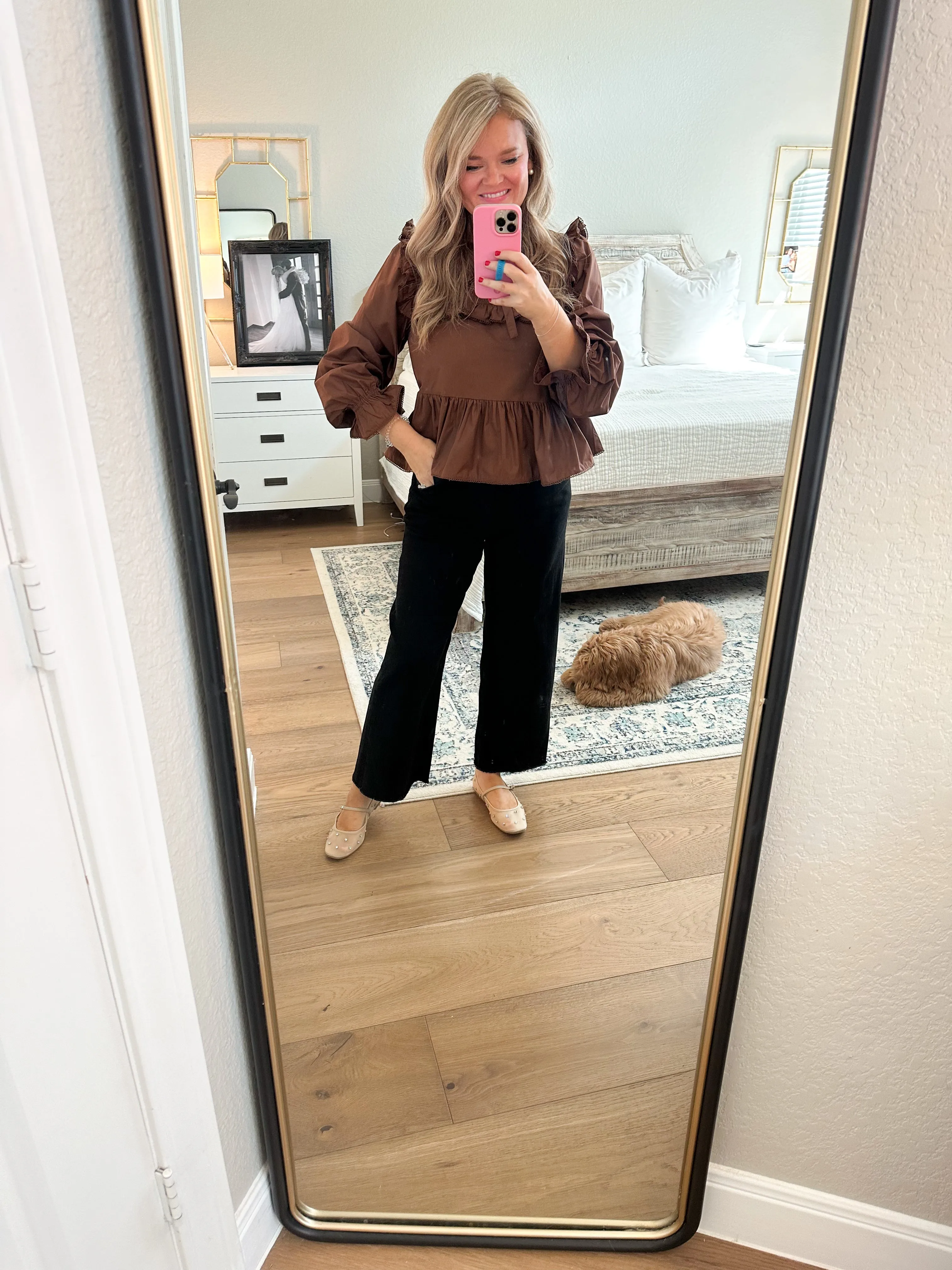 Espresso Ruffle Blouse