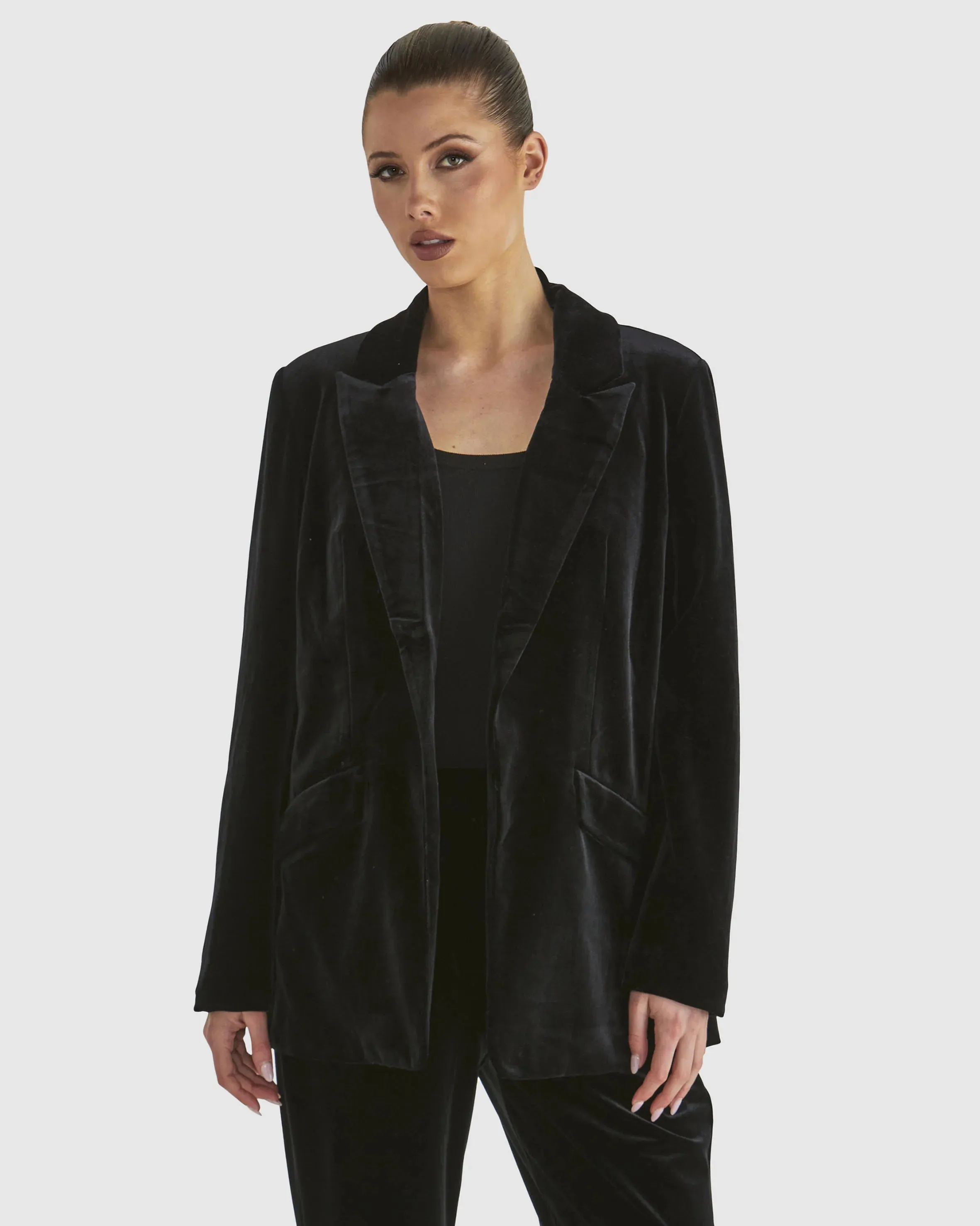 Fate   Becker Mustang Sally Velvet Jacket - Black