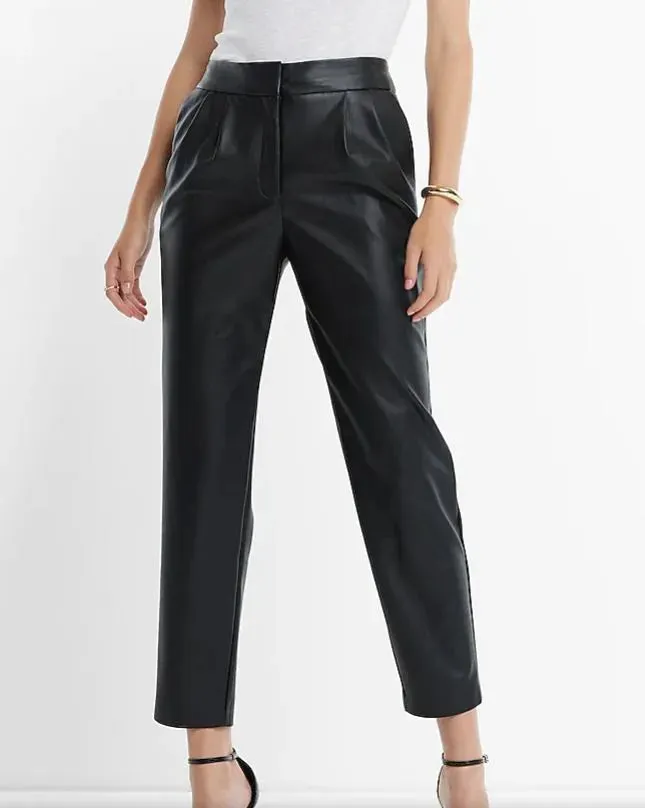 Fate High Waist Crop Leather Pants