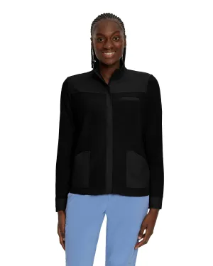 FIT 456 FIT Women's 3 Pocket Warm Up Scrub Jacket Black