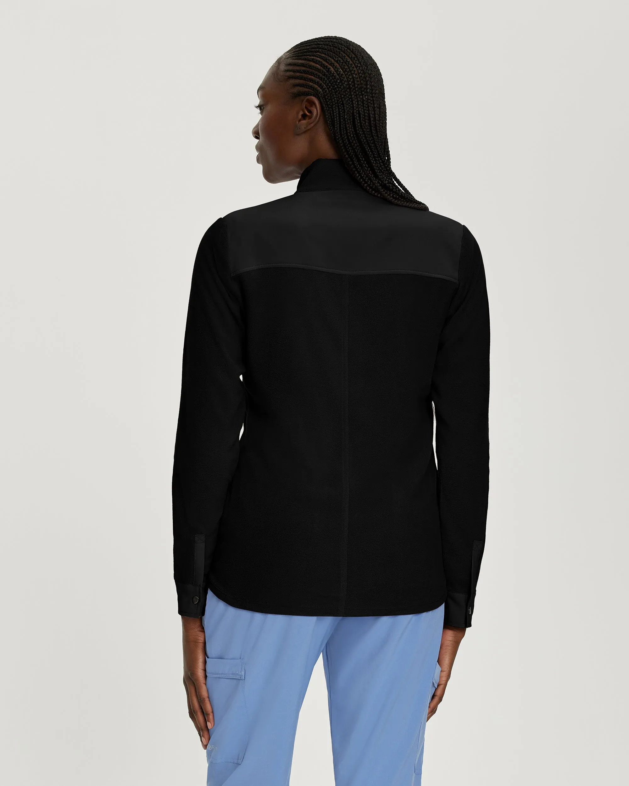 FIT 456 FIT Women's 3 Pocket Warm Up Scrub Jacket Black