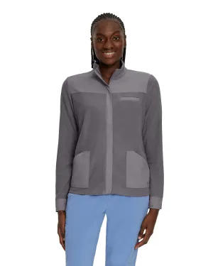 FIT 456 FIT Women's 3 Pocket Warm Up Scrub Jacket Pewter