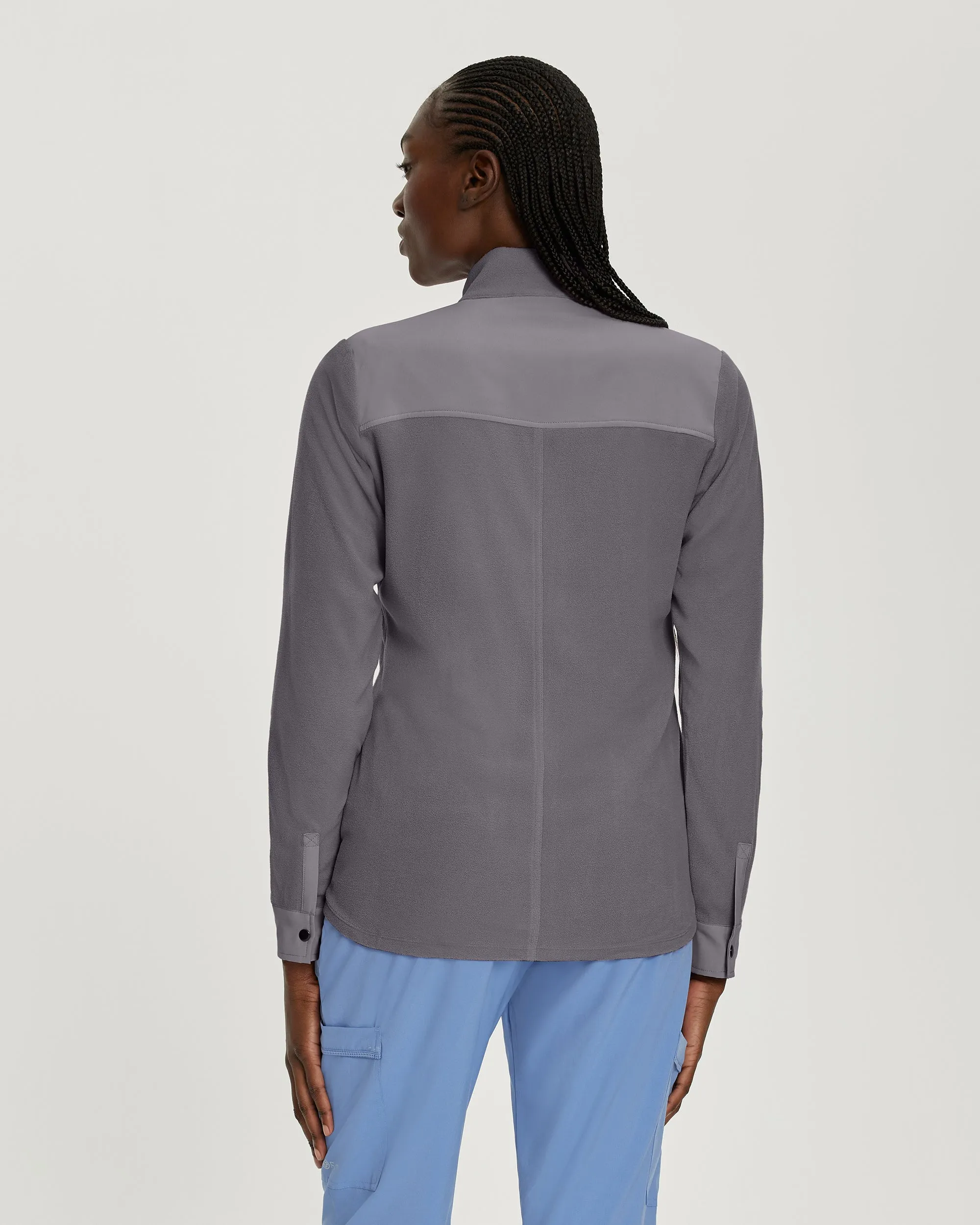 FIT 456 FIT Women's 3 Pocket Warm Up Scrub Jacket Pewter