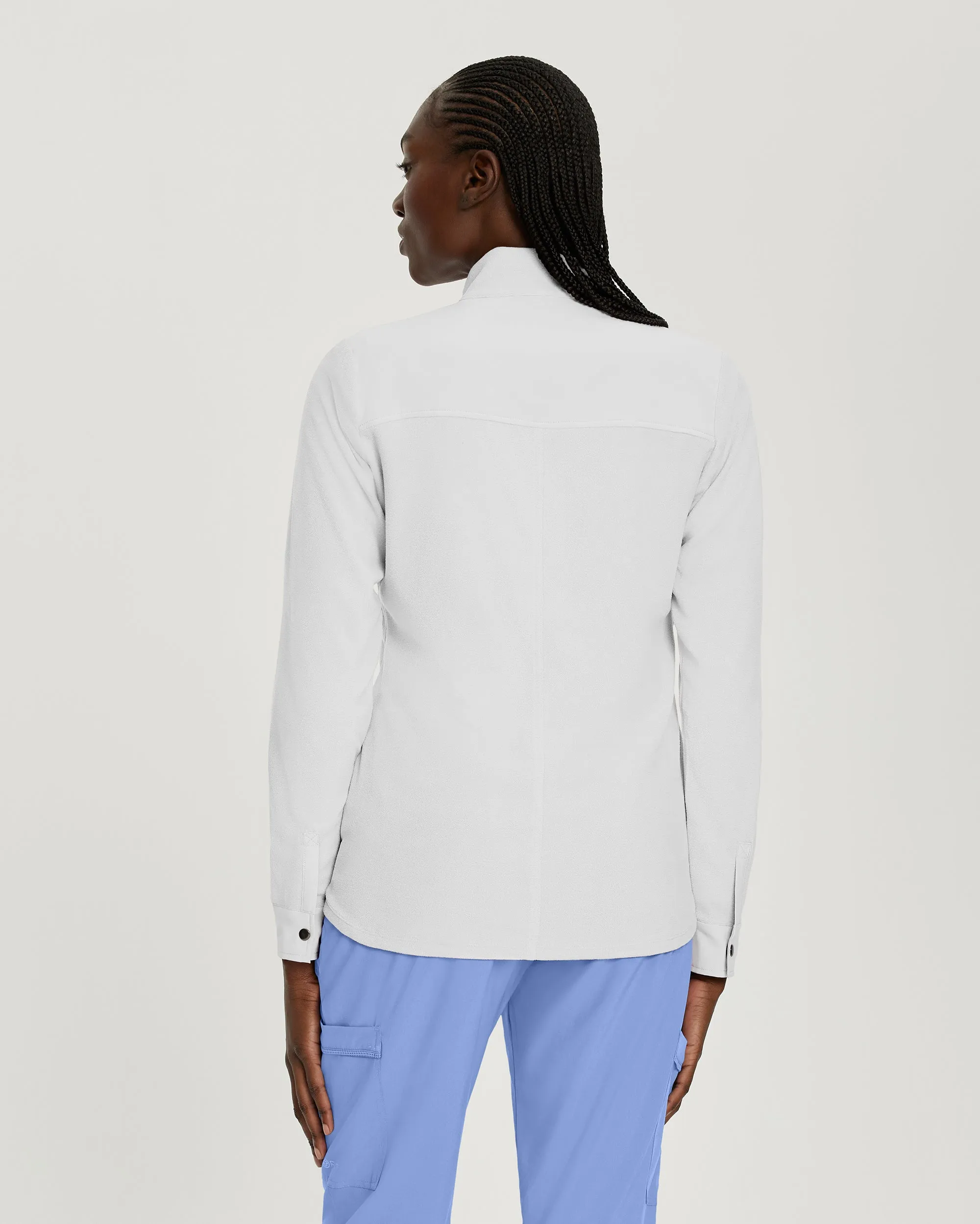 FIT 456 FIT Women's 3 Pocket Warm Up Scrub Jacket White