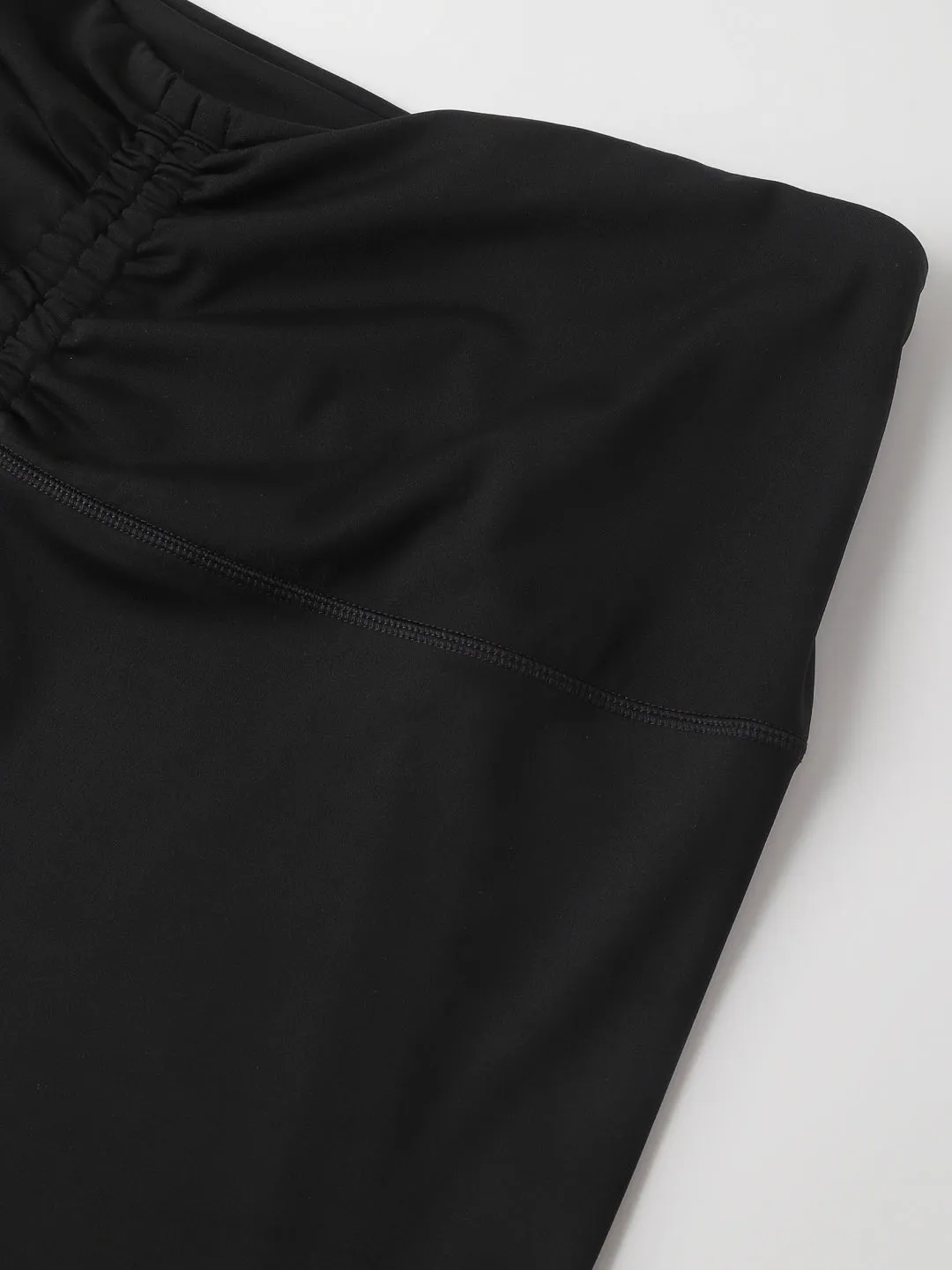 Fitkin Plus Size Super Soft Black Cinched Waist Biker Shorts