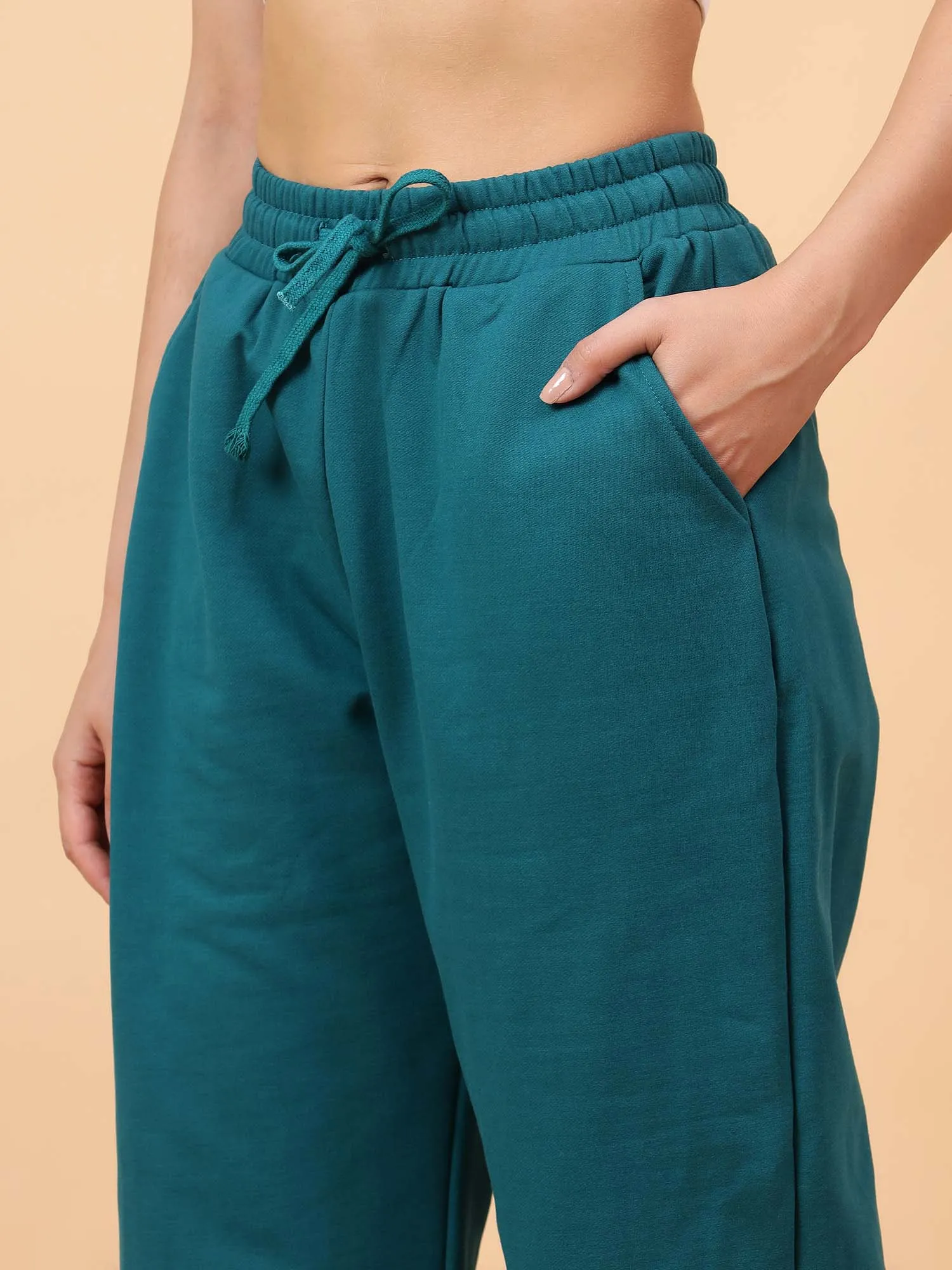 Fitkin Women Teal Green CloudFit Fleece Jogger