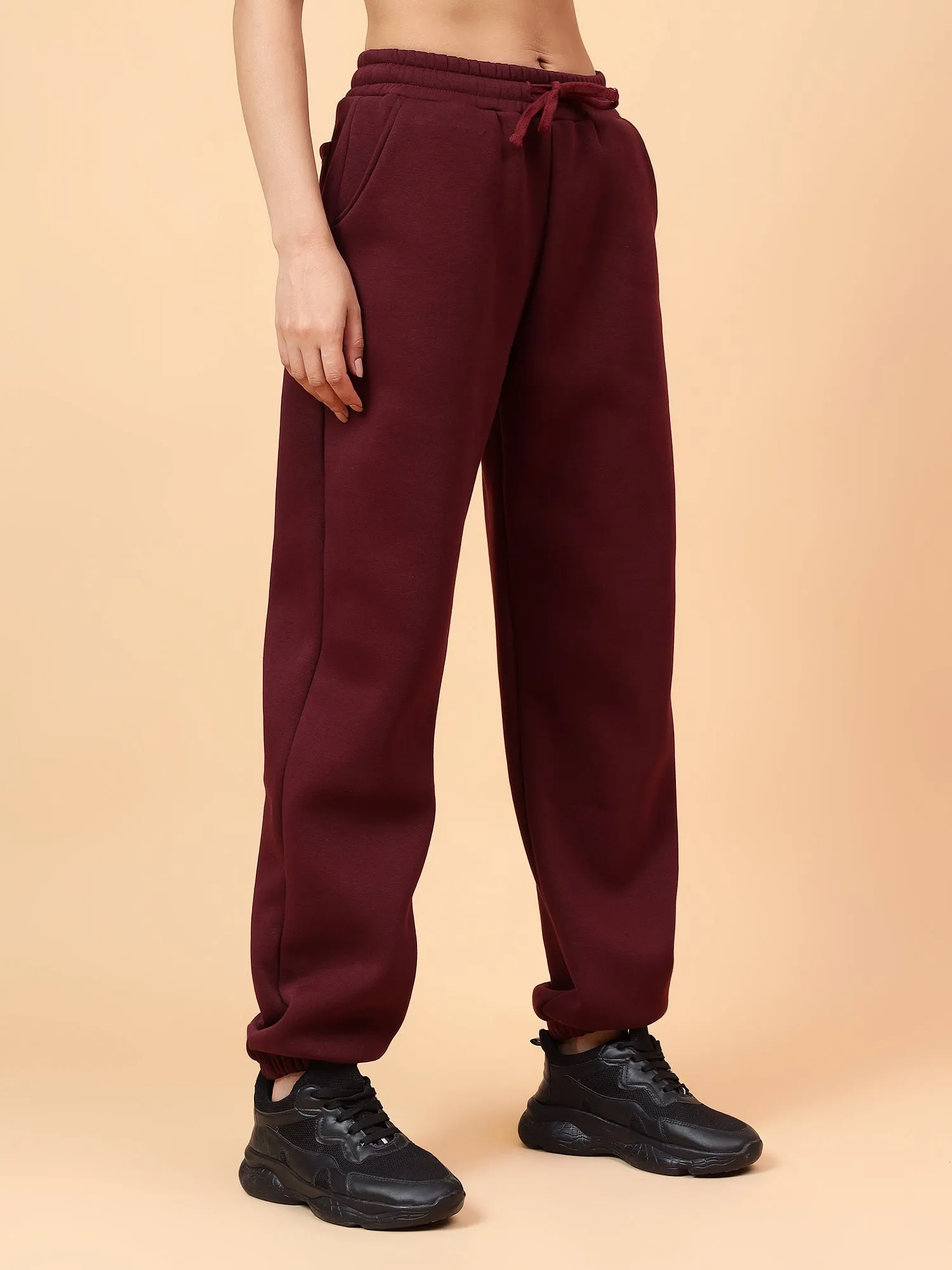 Fitkin Women  Wine CloudFit Fleece Jogger