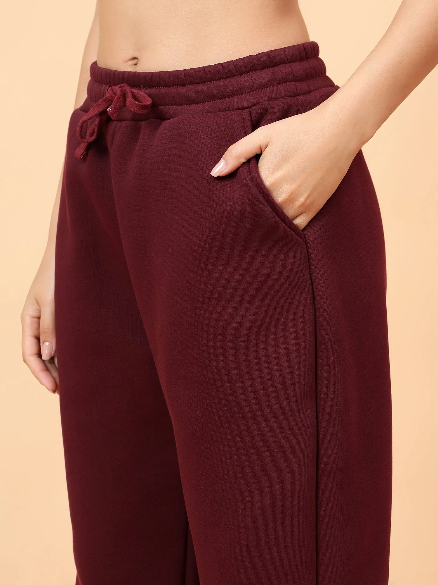 Fitkin Women  Wine CloudFit Fleece Jogger