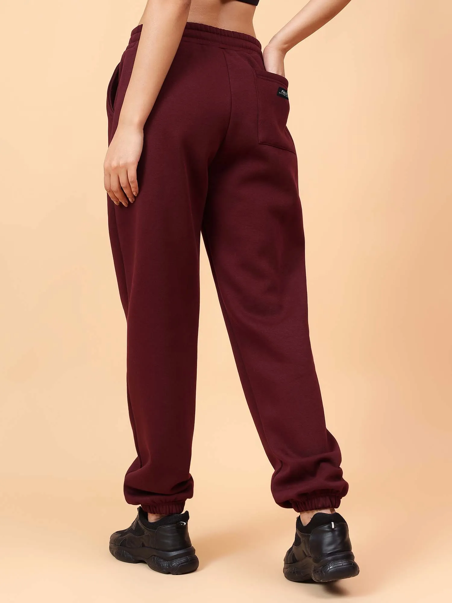 Fitkin Women  Wine CloudFit Fleece Jogger
