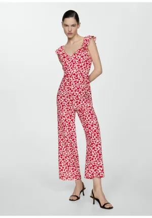 Floral-print long jumpsuit