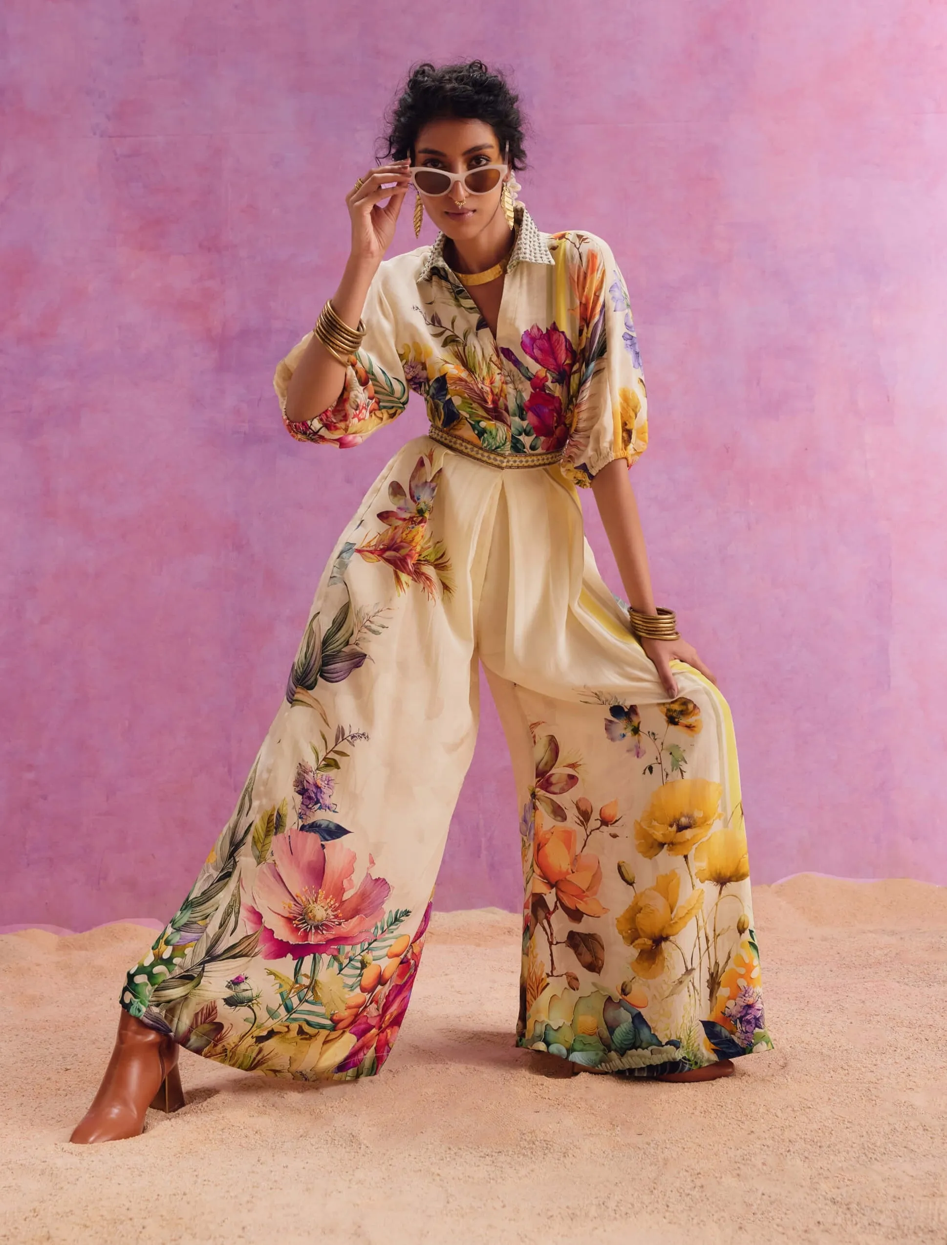 Floriana ivory jumpsuit