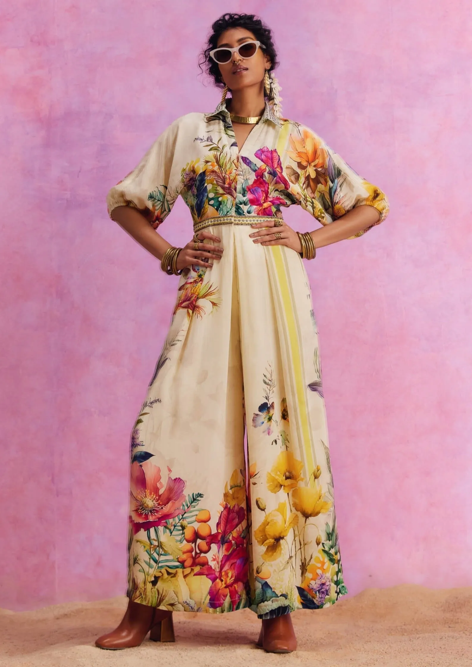 Floriana ivory jumpsuit