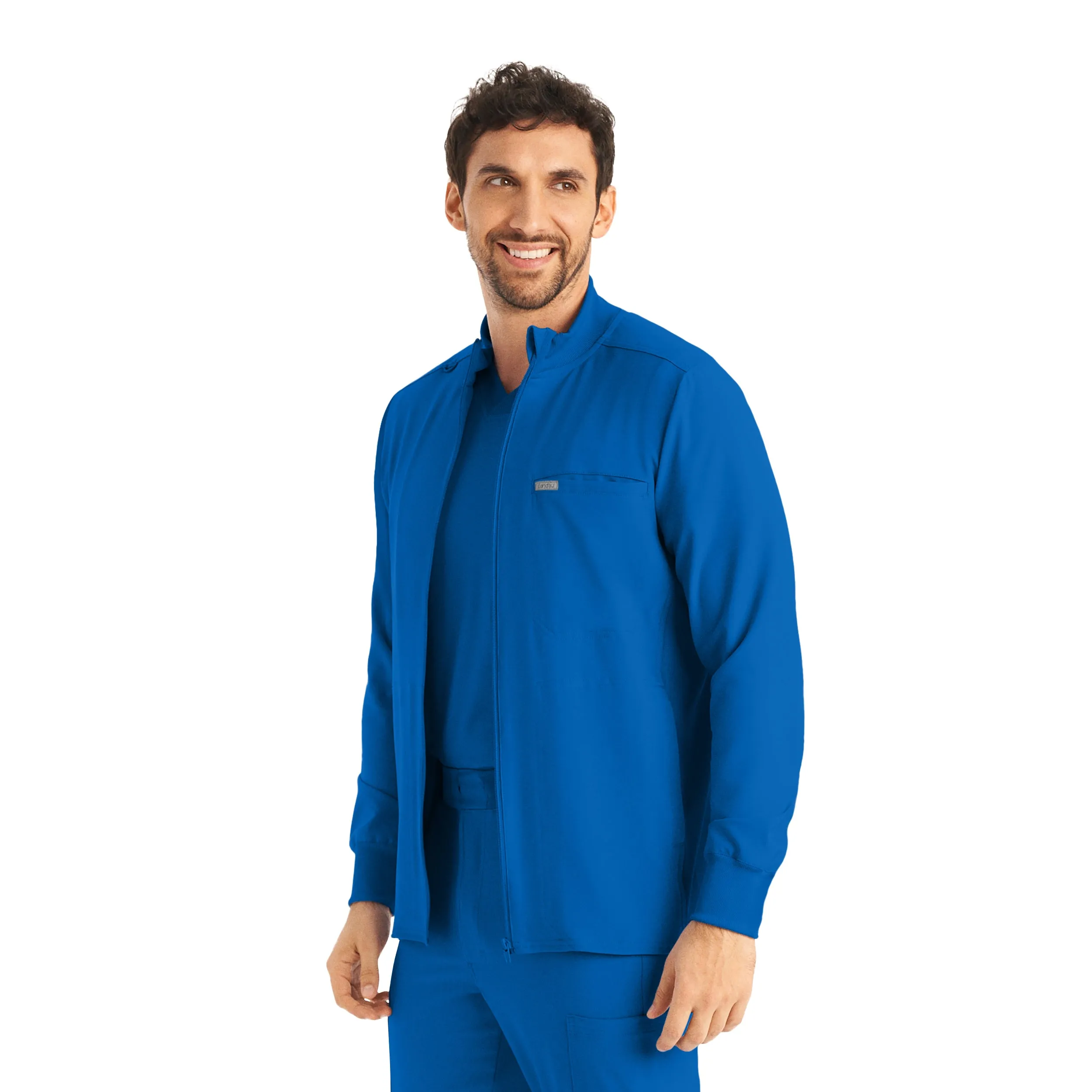 Forward LJ703 Men's 3 Pocket Scrub Jacket Royal