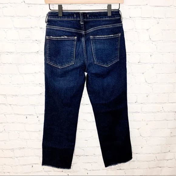 Free People Clean Girlfriend High Rise Cropped Jeans Dark Wash Size 24