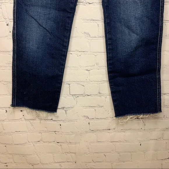 Free People Clean Girlfriend High Rise Cropped Jeans Dark Wash Size 24